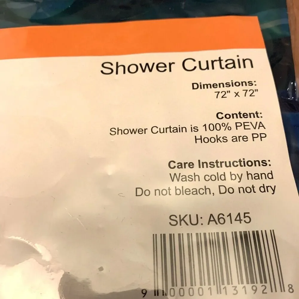 HCP Supply Shower Curtain w/Hooks 72